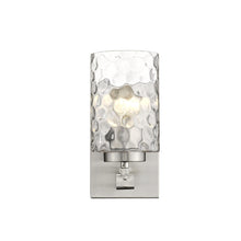 Load image into Gallery viewer, Metal And Pebbled Glass Wall Sconce - Silver
