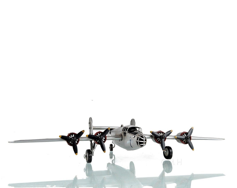 c1940 B-24 Liberator Bomber Sculpture - Silver