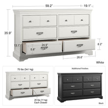 Load image into Gallery viewer, Bristol - 6 Drawer Dresser - Black
