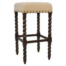 Load image into Gallery viewer, Backless Bar Height Chair With Footrest 30" - Cream And Espresso
