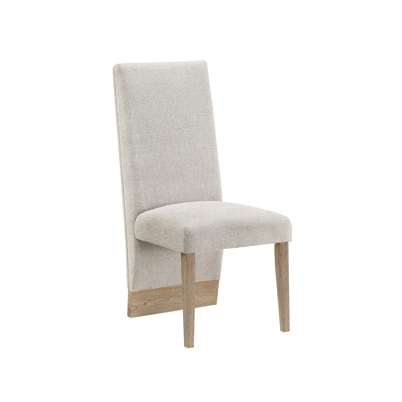 Upholstered Fabric Dining Side Chairs (Set of 2) - Beige / Natural