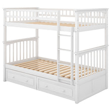 Load image into Gallery viewer, Twin over Twin Bunk Bed with Drawers, Convertible Beds, White(Old SKU: SM000240AAK-1)
