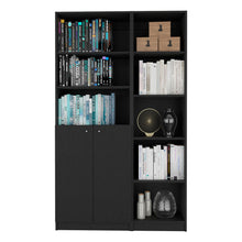 Load image into Gallery viewer, Five Tier Bookcase With Two doors (546339) - Black
