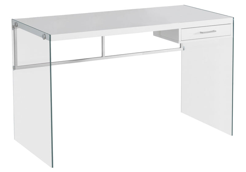 Computer Desk - White And Clear
