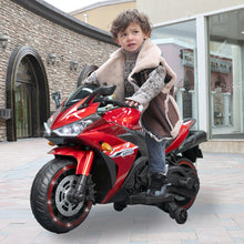 Load image into Gallery viewer, Kids 12V Motorcycle With Training Wheels, Manual Throttle, And Lighting Wheels For Boys And Girls Ages 3-6 - Red

