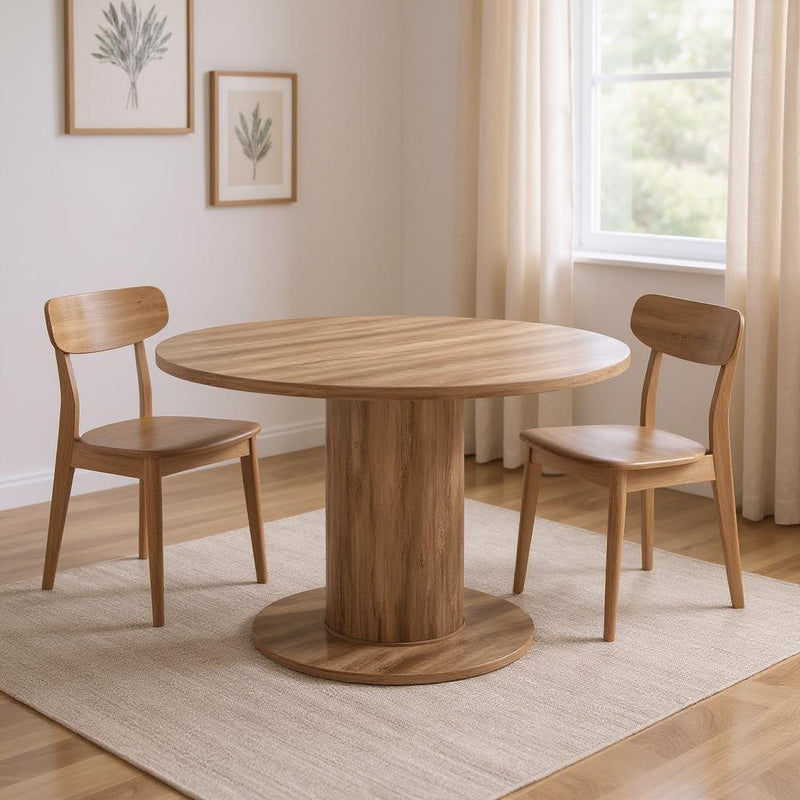 Round Convertible Game Table - Black / Natural