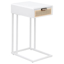 Load image into Gallery viewer, Kenneth - C Shape Side Table With Single Drawer - White
