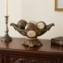 Load image into Gallery viewer, Poly Classical Greek Decorative Bowl With Orbs - Bronze
