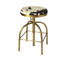 Load image into Gallery viewer, Swivel Backless Counter Height Bar Chair - Multicolor And Gold
