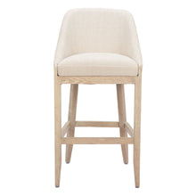Load image into Gallery viewer, 31" Fabric And Solid Wood Bar Height Bar Chair - Beige / Natural

