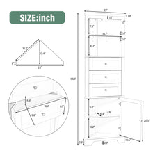 Load image into Gallery viewer, Tall Storage Cabinet With 3 Drawers And Adjustable Shelves For Bathroom
