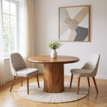 Load image into Gallery viewer, 48" Solid Wood Pedestal Base Round Top Dining Table - Brown
