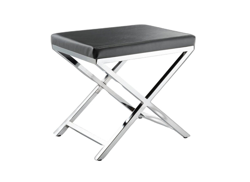21" Contemporary Faux Leather Vanity Chair - Gray