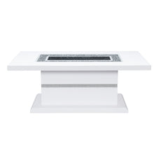 Load image into Gallery viewer, 52" Wood And Faux Crystal Pedestal Coffee Table - White
