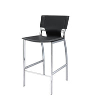 Load image into Gallery viewer, 29" Metal And Faux Leather Low Back Bar Height Bar Chairs (Set of 2) - Black
