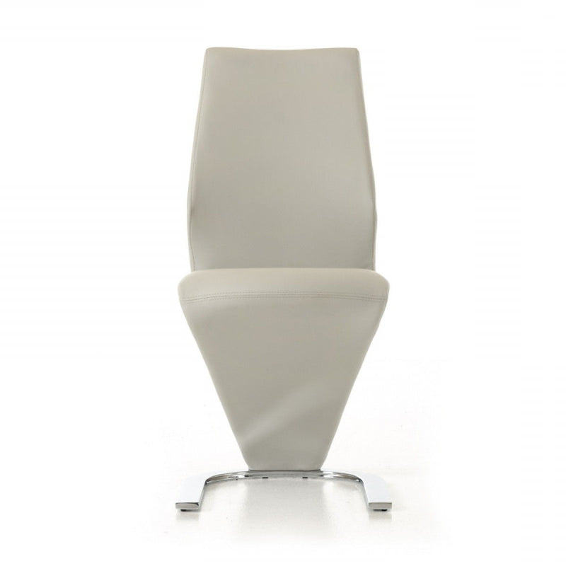 Faux Leather Modern Dining Chairs (Set of 2) - Light Gray