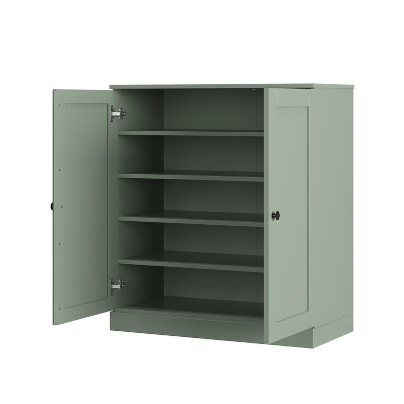 Twenty Pair Solid Woodshoe Storage Cabinet (752352) - Sage