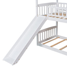 Load image into Gallery viewer, Twin Over Twin Bunk Bed with Slide, House Bed with Slide, White(OLD SKU: LT000213AAK)
