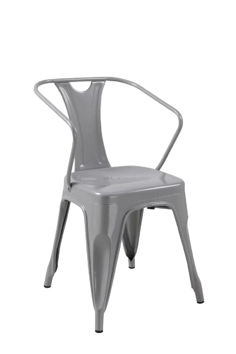 Metal Dining Arm Chairs (Set of 4) - Gray