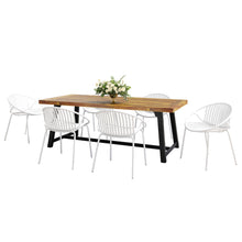 Load image into Gallery viewer, 7 Piece Outdoor Modern Dining Set With Stackable Chairs
