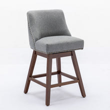 Load image into Gallery viewer, Counter Height Swivel Barstools, 26'' H Seat Height Upholstered Bar Stools (Set of 2), Fabric
