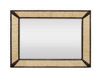 Load image into Gallery viewer, 30" Metal And Bone Inlay Framed Accent Mirror - Brown / Natural
