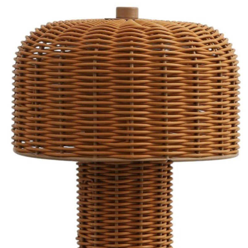 USB Table Lamps With Globe Shades (Set of 2) - Light Brown