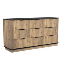 Load image into Gallery viewer, Modern 9 Drawer Cabinet With Metal Rounded Corners Multi Functional Storage - Black
