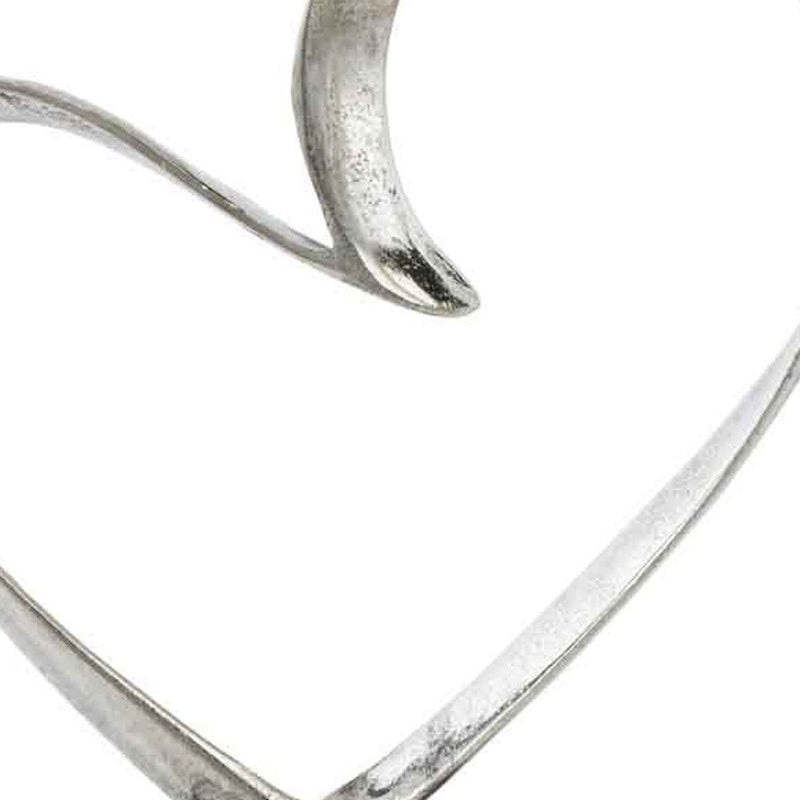 Raw Heart Sculpture - Silver / Black
