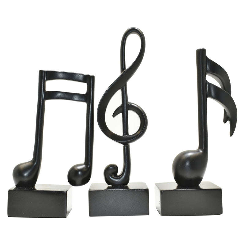 Music Tabletop Sculpture (Set of 3) - Black