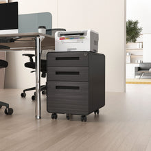 Load image into Gallery viewer, 3 Drawer Mobile File Cabinet Under Desk Office, Simple Style Versatile Storage Cabinet For Legal / Letter / A4 Files, 5 Wheel Design Anti-Tilting Cold Rolled Steel Waterproof Moisture-Proof
