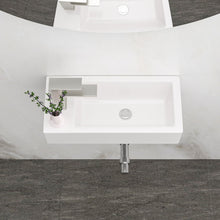 Load image into Gallery viewer, Modern Ceramic Rectangle Wall Mount Bathroom Sink With Single Faucet Hole
