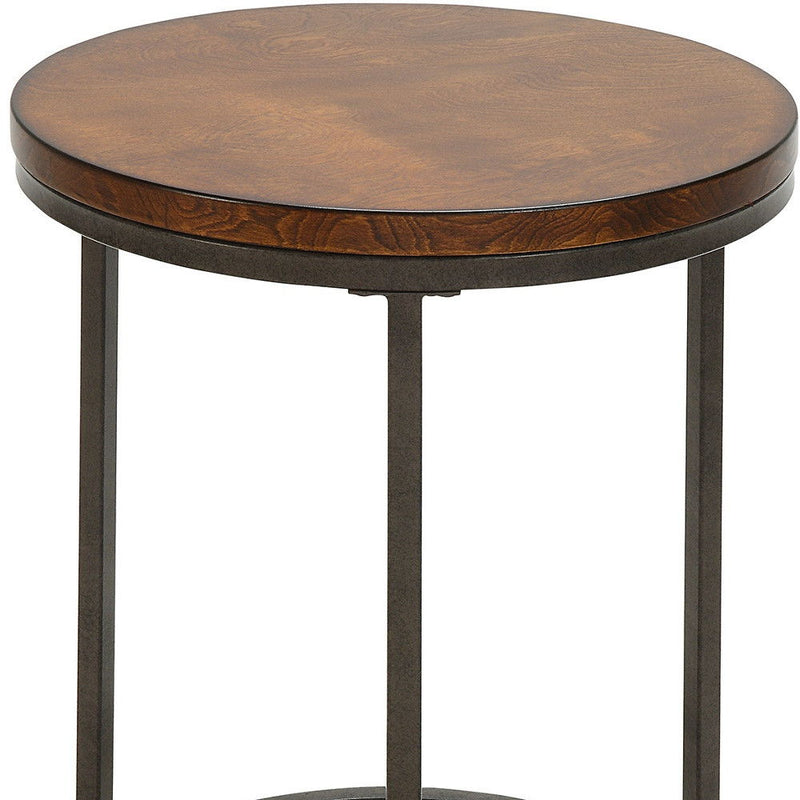 Manufactured Wood Square End Table - Black And Light Brown