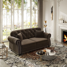 Load image into Gallery viewer, Upholstered Chesterfield Sofa With Nailhead Trim And Rolled Armrests
