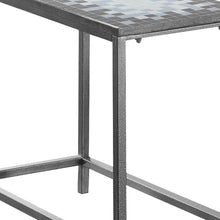 Load image into Gallery viewer, Tile End Table - Gray And White
