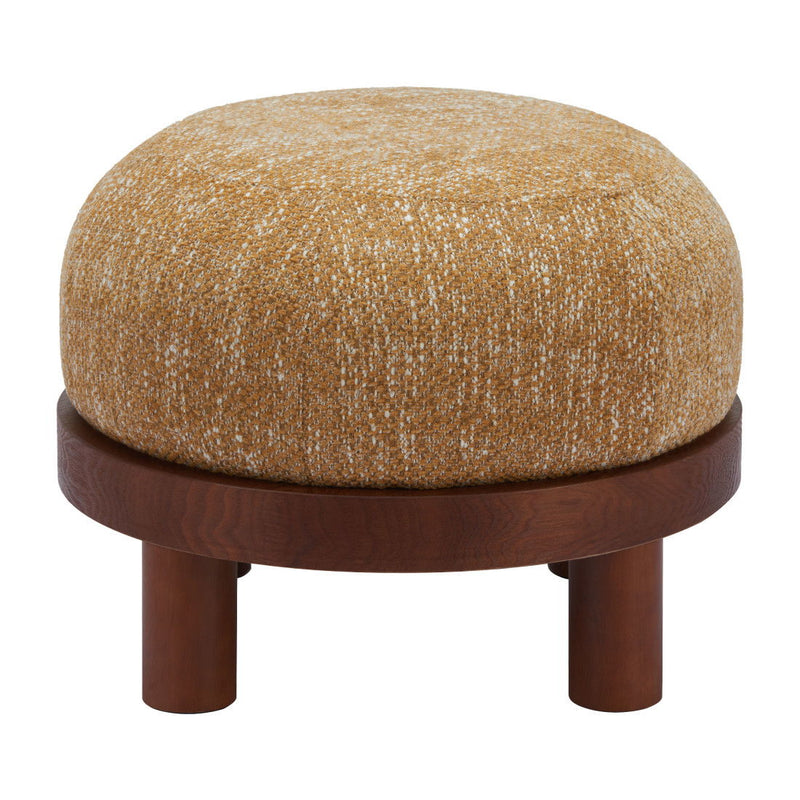 Fabric Ottoman - Yellow / Brown