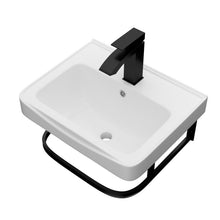 Load image into Gallery viewer, Wall Mounted Bathroom Sink With Towel Bar &amp; Overflow - White / Black
