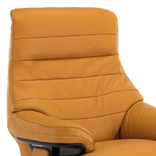 Load image into Gallery viewer, Tufted Genuine Leather Power Swivel Recliner - Yellow
