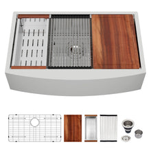 Load image into Gallery viewer, Classic Ceramic Farmhouse Sink Workstation Single Bowl With Durable Finish

