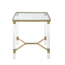 Load image into Gallery viewer, Penstemon - End Table - Clear Acrylic, Gold Stainless Steel &amp; Clear Glass
