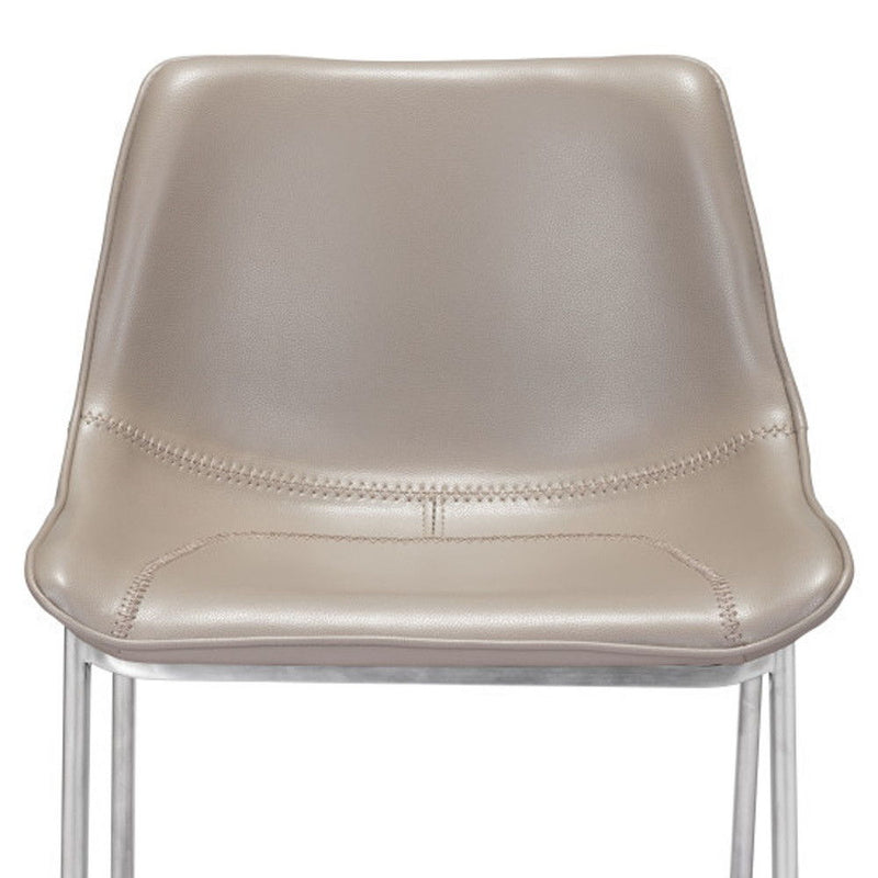 26" Steel Low Back Counter Height Bar Chairs (Set of 2) - Gray And Silver