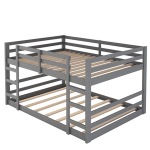 Full Over Full Bunk Bed with Ladder, Gray（OLD SKU：WF282788AAE）