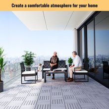 Load image into Gallery viewer, Interlocking Deck Tiles Striped Pattern, Waterproof Anti Mildew Brown
