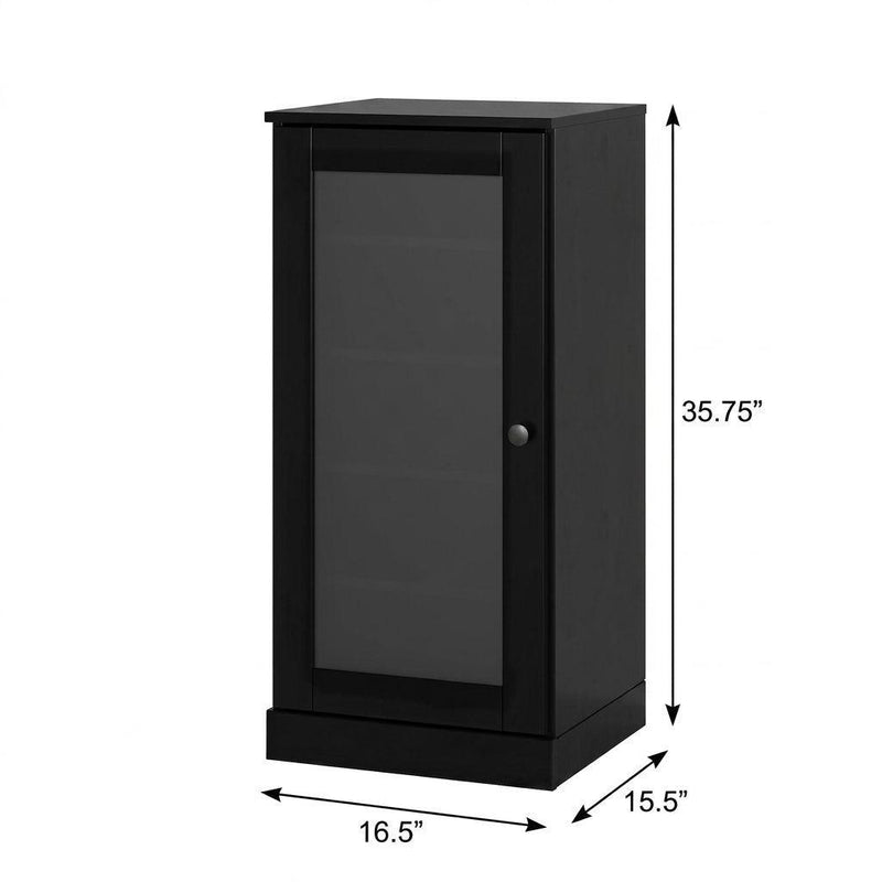 Ten Pair Solid Woodshoe Storage Cabinet (752262) - Black