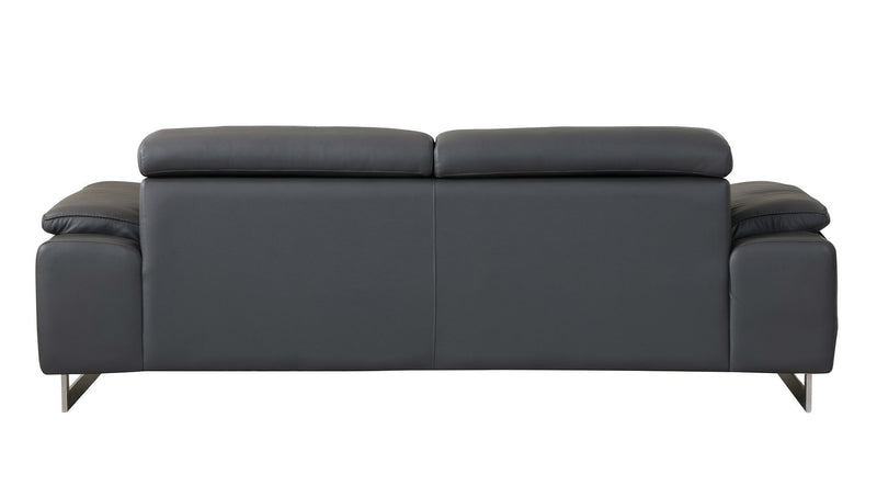 Italian Leather Sofa (720453) - Dark Gray