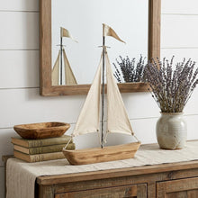 Load image into Gallery viewer, Fabric Sailboat Tabletop Sculpture - Brown / Natural
