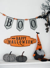 Load image into Gallery viewer, Iron Boo Banner With Bats, For Halloween Holiday Decor - Black / Gray / Orange
