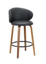 Load image into Gallery viewer, 26" Faux Leather And Metal Low Back Counter Height Bar Chairs (Set of 2) - Black And Brown
