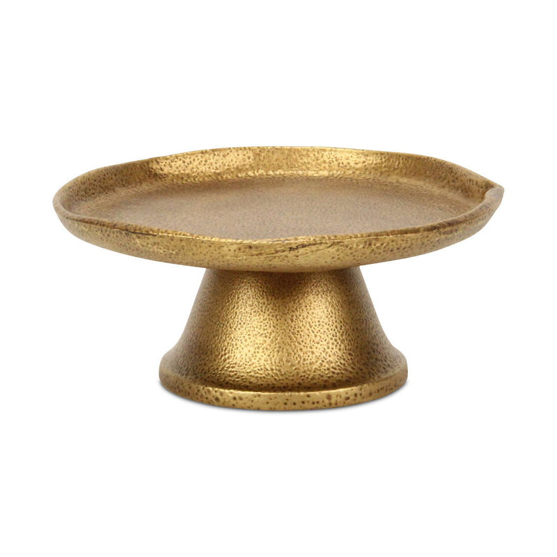 8" Cast Iron Handmade Round Trinket Dining Room Tray - Gold