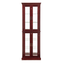 Load image into Gallery viewer, Curio Cabinet Lighted Curio Diapaly Cabinet With Adjustable Shelves And Mirrored Back Panel, Tempered Glass Doors (6 Tier), (E26 Light Bulb Not Included)
